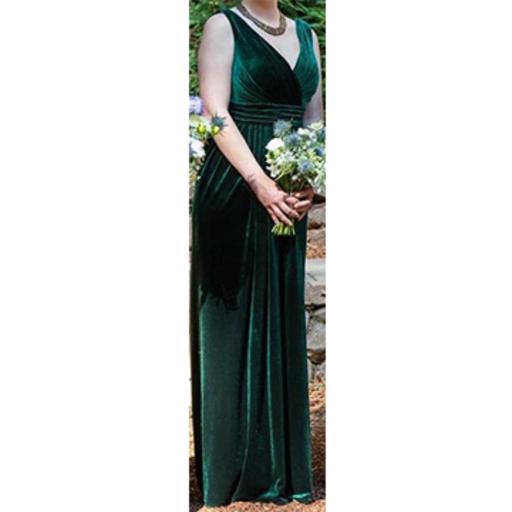 Dark green velvet gown